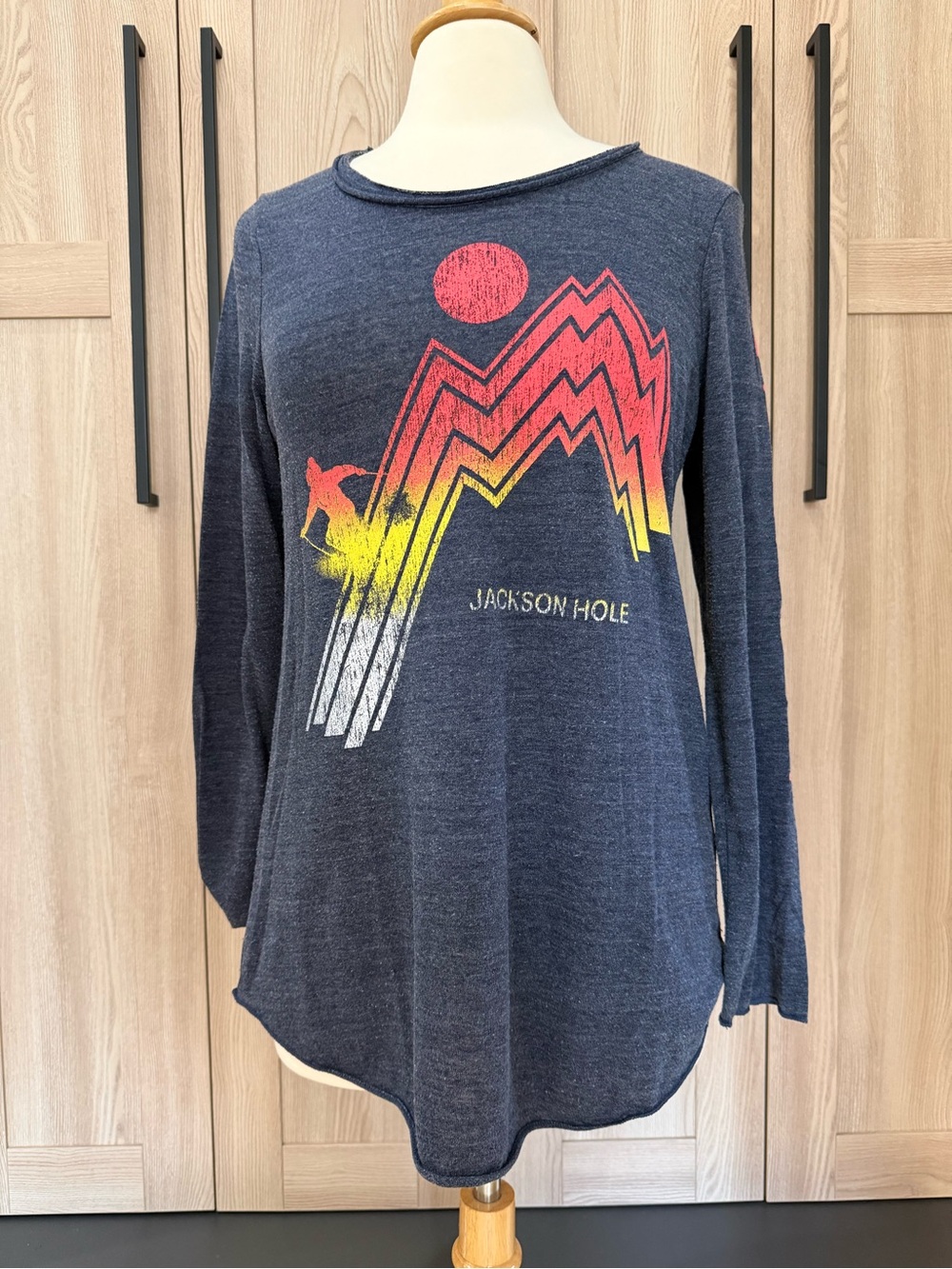 CHASER Navy Graphic Jackson Hole Long-Sleeve Tee